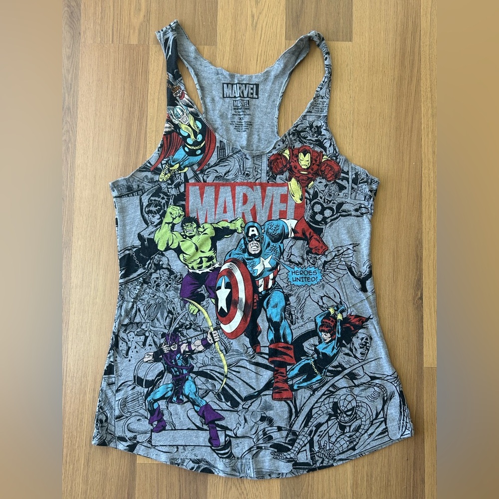Marvel Comics gray graphic lightweight tank top XS